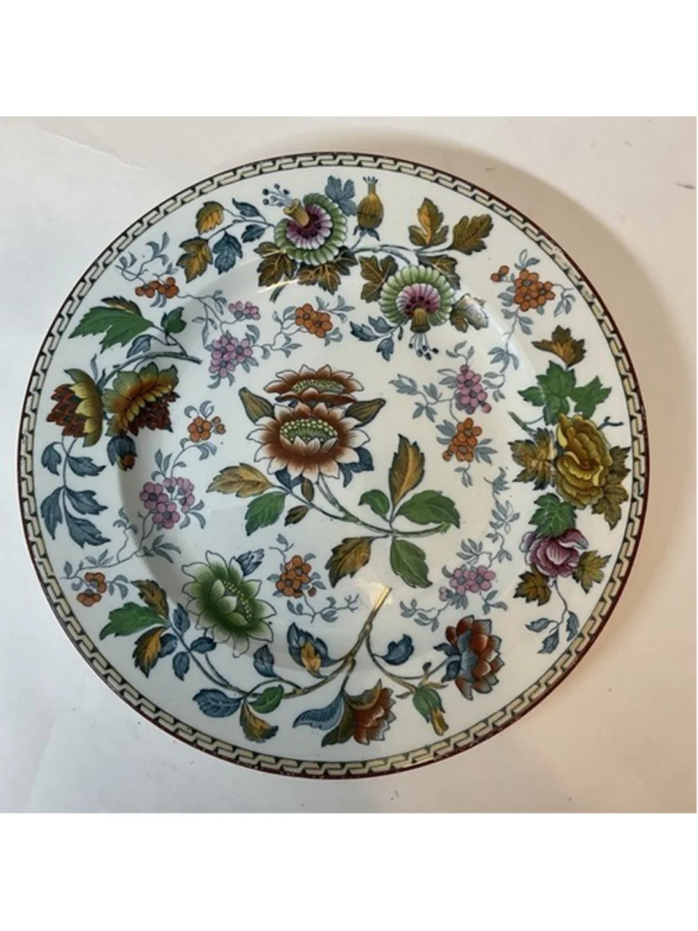 Vintage Wedgwood Tonquin Round Polychrome Floral Rare Early Antique Plate 10" - Picture 11 of 13